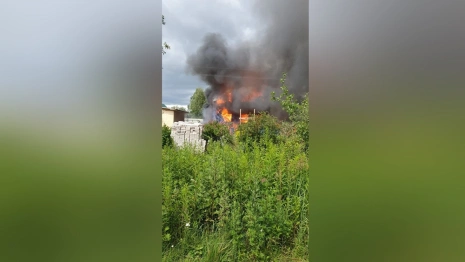 Во Владимирской области мощный пожар охватил дачный дом