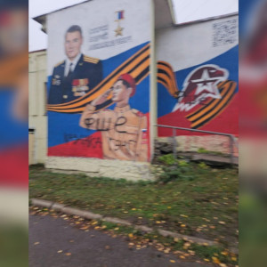 В Муроме изрисовали мурал в честь погибшего на СВО Героя России