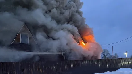 В Собинском районе загорелся частный дом
