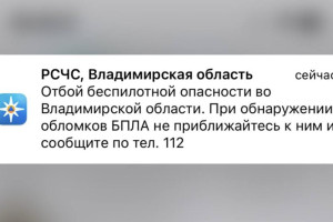 Владимирцам запретили приближаться к обломкам БПЛА после угрозы атаки 14 апреля