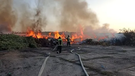 Во Владимирской области на свалке произошел крупный пожар
