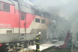 Во Владимире на вокзале загорелся локомотив