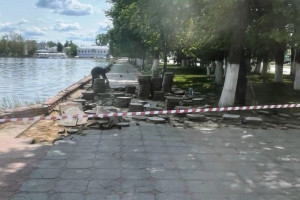 В Гусь-Хрустальном стартовало благоустройство набережной у озера