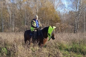 В лесу под Гороховцом встретили охотника на коне