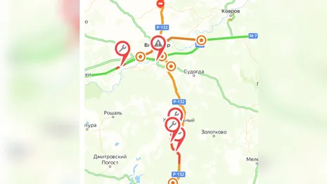 Участки ремонта на трассах Владимирской области нанесли на интерактивную карту