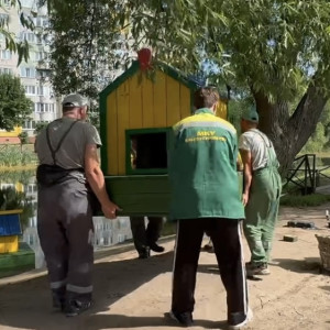 На Красносельском пруду во Владимире установили домики для уток