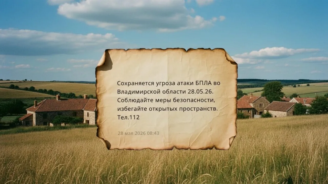 Во Владимирской области 28 мая сохраняется угроза атаки БПЛА