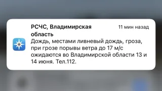 МЧС выпустило экстренное предупреждение о непогоде во Владимирской области