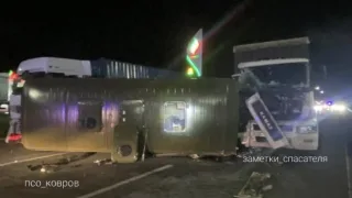 На М-7 в Ковровском районе пассажир погиб в ДТП с автобусом-перевертышем