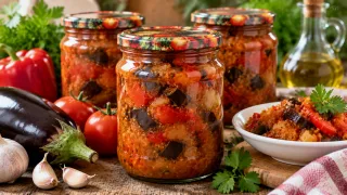 Открываем зимой банку — и будто переносимся в Грецию: баклажанная закуска по особому рецепту