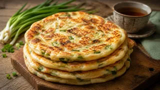 Пеку эти лепешки каждый день — тесто на кипятке, начинка из лука: вкуснее беляшей и чебуреков