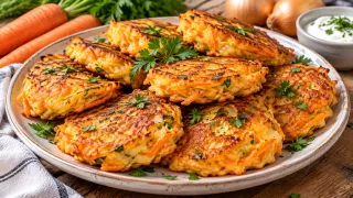 Необычные, но очень уж вкусные: морковно-луковые оладьи на сметане — нежнее блинов, сытнее драников
