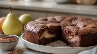 Шоколадная шарлотка за 20 минут: взяла 2 груши, посыпала корицей — вкуснее еще не пробовала