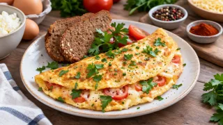Супер-омлет с творогом, сыром и помидорами: готовится 10 минут, а насыщает на полдня — еще и белка завались