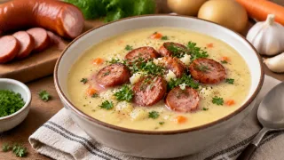 Картофельный суп по-немецки: вкуснятина с копчеными колбасками и сливками — на осень самое то