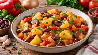 Сытное рагу по-турецки из картошки с фасолью: за 30 минут получаю целую кастрюлю пряной вкуснятины — съедаем за вечер