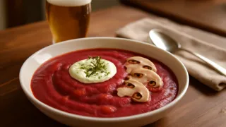 Никаких скучных блюд: Борщ-пюре с грибами и печеным картофелем – мяса нет, но вкусно как в ресторане