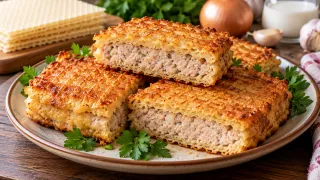 Закрыла курицу в «клетку» — и не пожалела: необычный и очень вкусный рецепт котлет в вафельных коржах