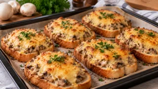 Вместо лаваша и пиццы: готовлю хлеб «под шубой» с грибами и сыром — простой и сытный перекус