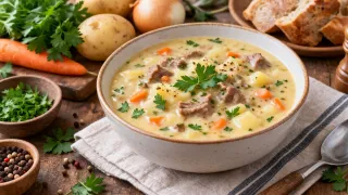 Когда хочется согреться: готовлю густой сливочный суп с говядиной — мое любимое осеннее блюдо