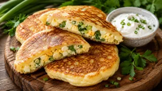 Заливаю яйца с зеленым луком кефиром — и получаю пышные ленивые пирожки: через 15 минут нежная вкуснятина готова