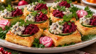 Вместо надоевшей «шубы»: закуска из селедки с овощами на слойке — вкуснее бутербродов, ярче любого салата