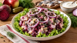 Селедка по-новому: добавляю к ней яблоки и свеклу — получаю классный салат, который уделает все привычные закуски