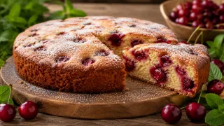 Простецкий заливной пирог с вишней: никакой возни, а на выходе — вкуснючая выпечка к чаю