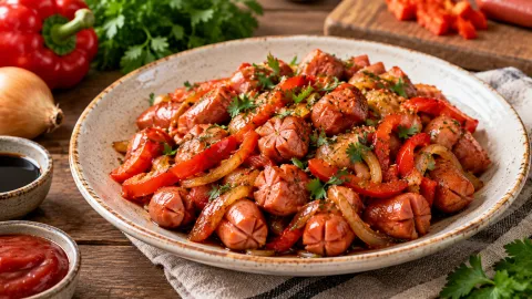 Перцы больше не фарширую: делаю с сосисками по-азиатски — безумно вкусный и простой обед за 20 минут