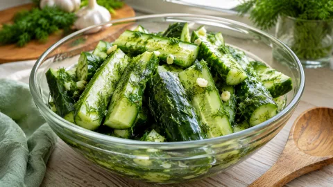 Мариную огурцы только так — всего 1 час и хрустящая вкуснятина готова: за летним столом идет на ура