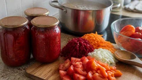 Заправка для борща на зиму: 500 г свеклы, 300 г моркови — получаю вкусный обед за 15 минут