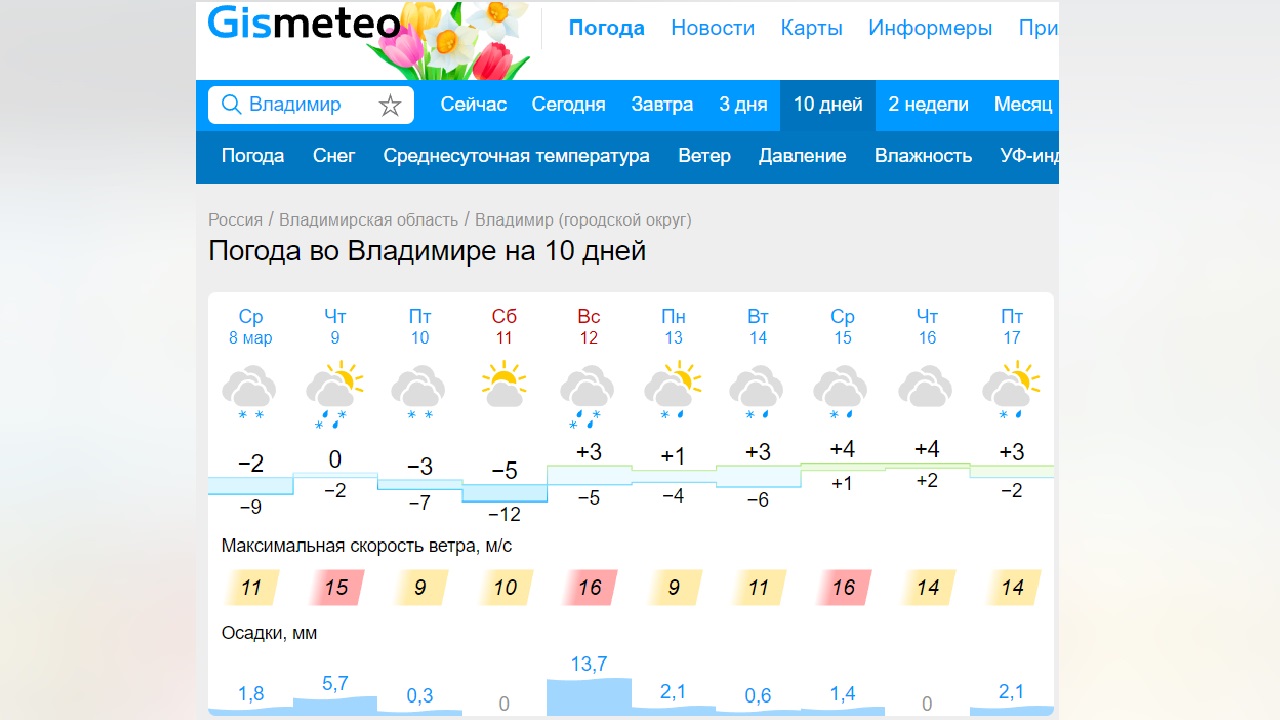 Погода томске на 10 дней гисметео точный